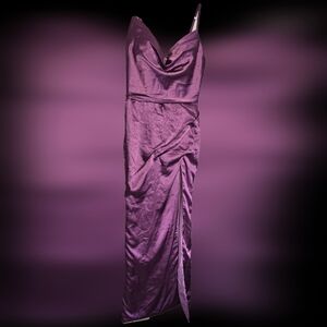 Elegant Purple Satin Skirt